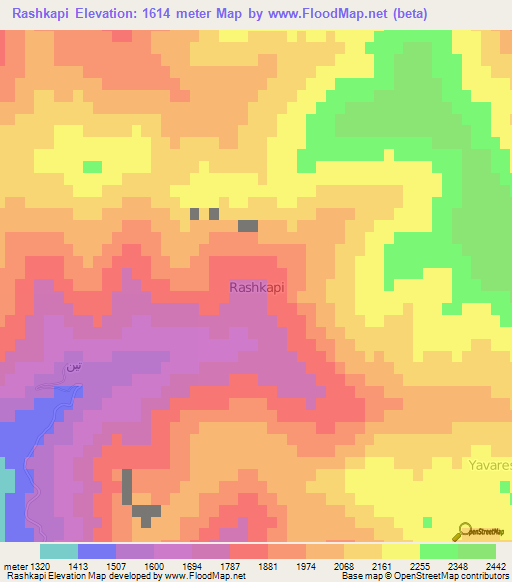 Rashkapi,Iran Elevation Map