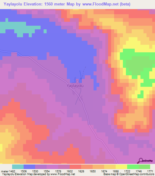 Yaylayolu,Turkey Elevation Map