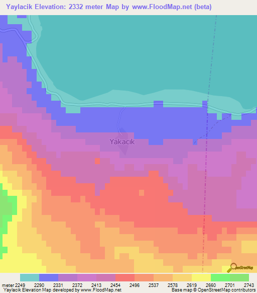 Yaylacik,Turkey Elevation Map