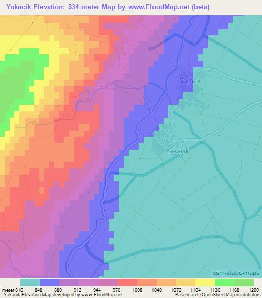 Yakacik,Turkey Elevation Map