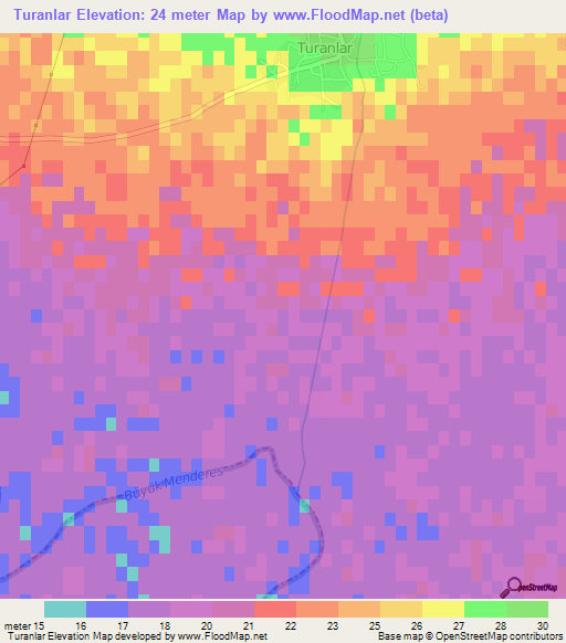 Turanlar,Turkey Elevation Map