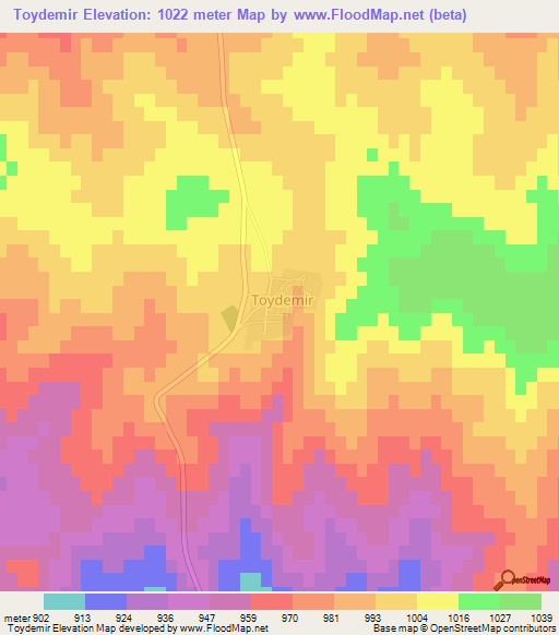 Toydemir,Turkey Elevation Map
