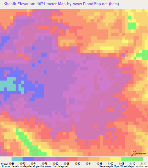 Khanik,Iran Elevation Map
