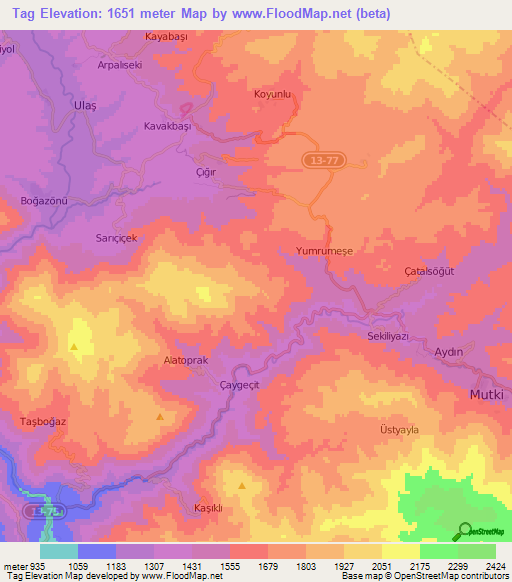 Tag,Turkey Elevation Map