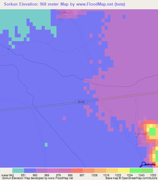 Sorkun,Turkey Elevation Map