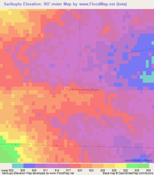 Sarikuplu,Turkey Elevation Map