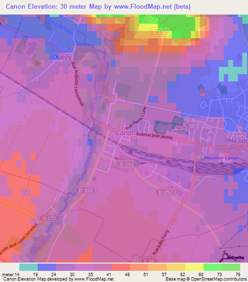 Canon,France Elevation Map