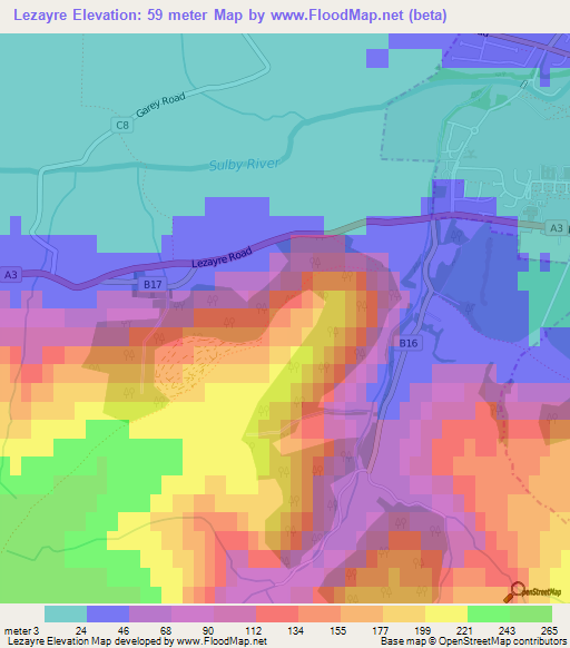 Lezayre,Isle of Man Elevation Map