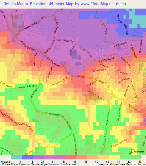 Rohais Manor,Guernsey Elevation Map