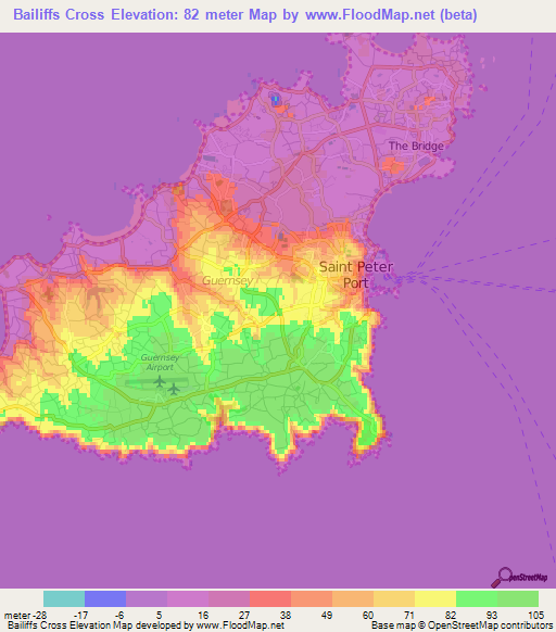 Bailiffs Cross,Guernsey Elevation Map