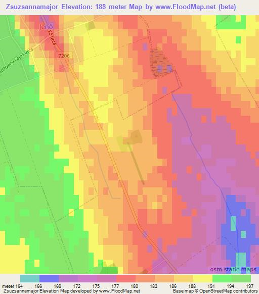 Zsuzsannamajor,Hungary Elevation Map