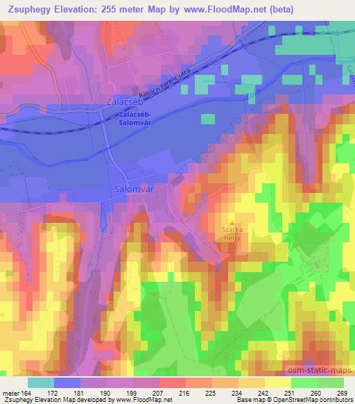 Zsuphegy,Hungary Elevation Map