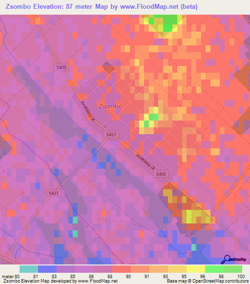 Zsombo,Hungary Elevation Map
