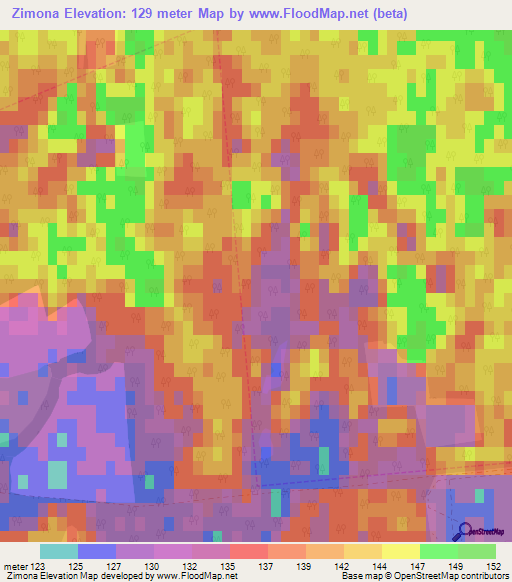 Zimona,Hungary Elevation Map
