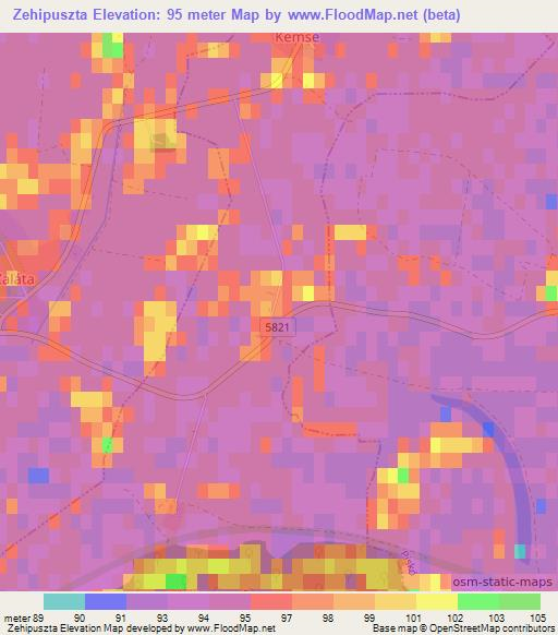 Zehipuszta,Hungary Elevation Map