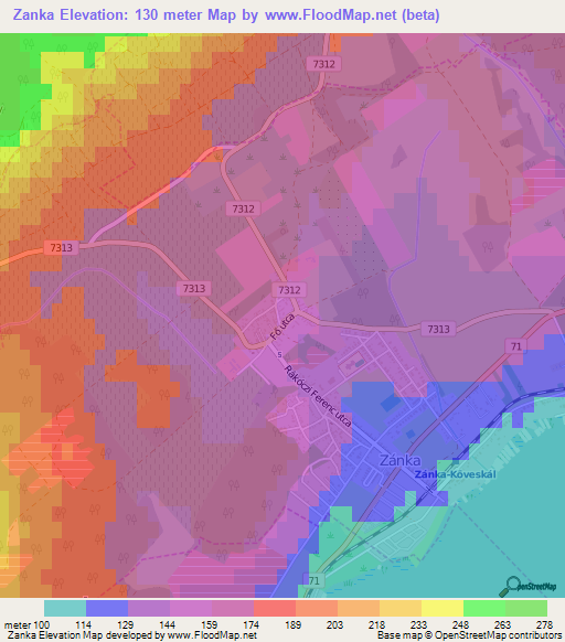 Zanka,Hungary Elevation Map