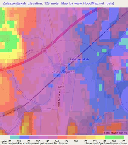 Zalaszentjakab,Hungary Elevation Map