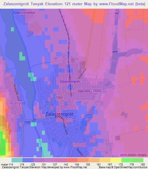 Zalaszentgroti Tanyak,Hungary Elevation Map