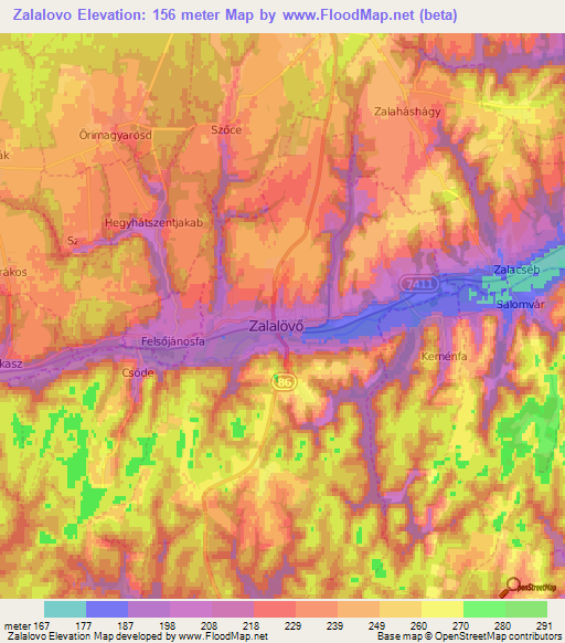 Zalalovo,Hungary Elevation Map