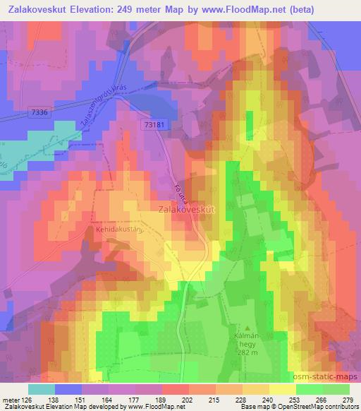 Zalakoveskut,Hungary Elevation Map