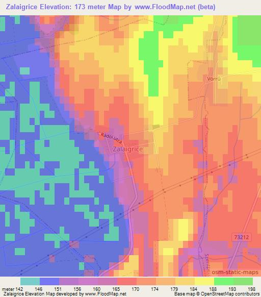 Zalaigrice,Hungary Elevation Map