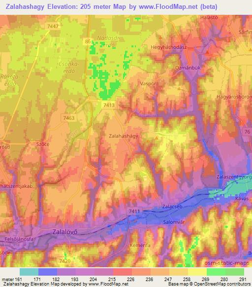 Zalahashagy,Hungary Elevation Map