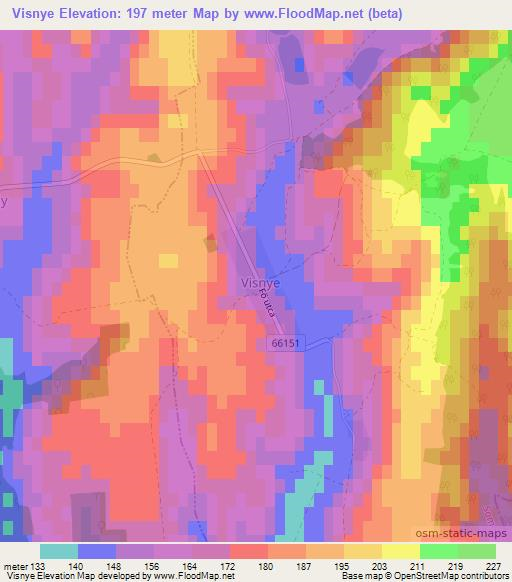 Visnye,Hungary Elevation Map