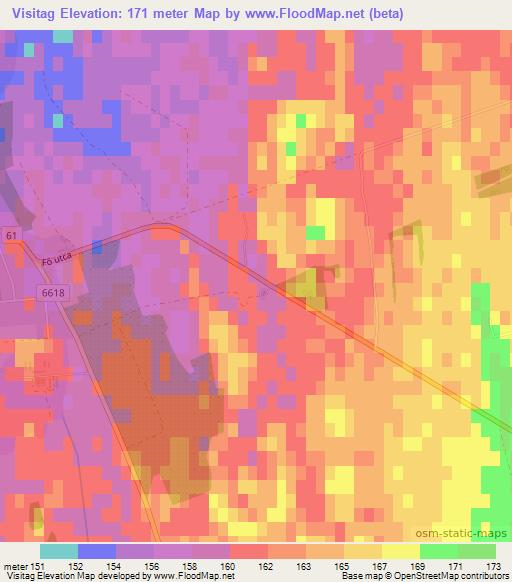 Visitag,Hungary Elevation Map