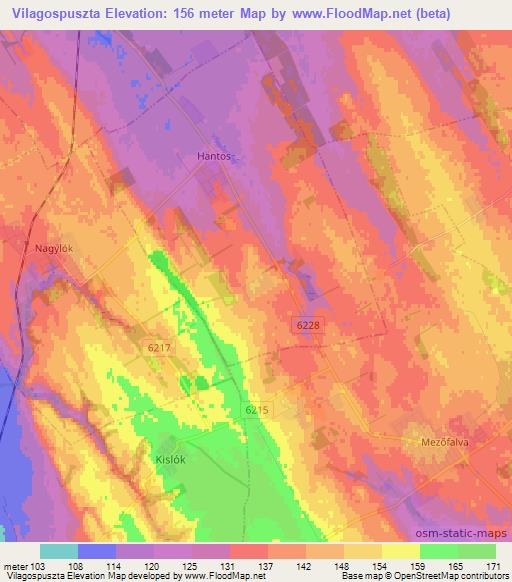 Vilagospuszta,Hungary Elevation Map