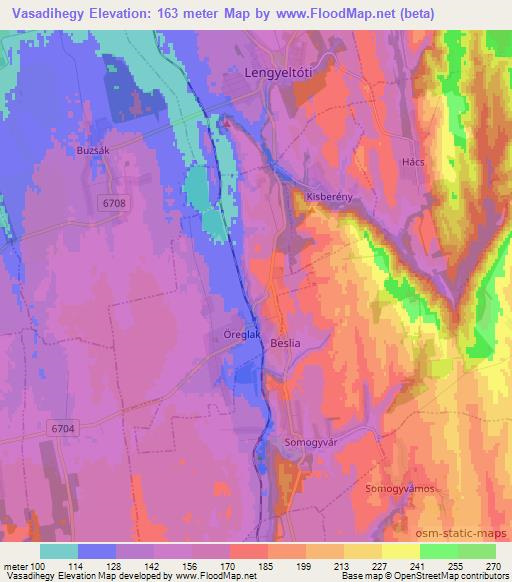 Vasadihegy,Hungary Elevation Map