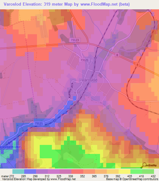 Varoslod,Hungary Elevation Map
