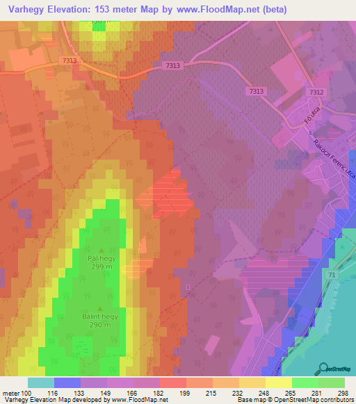 Varhegy,Hungary Elevation Map