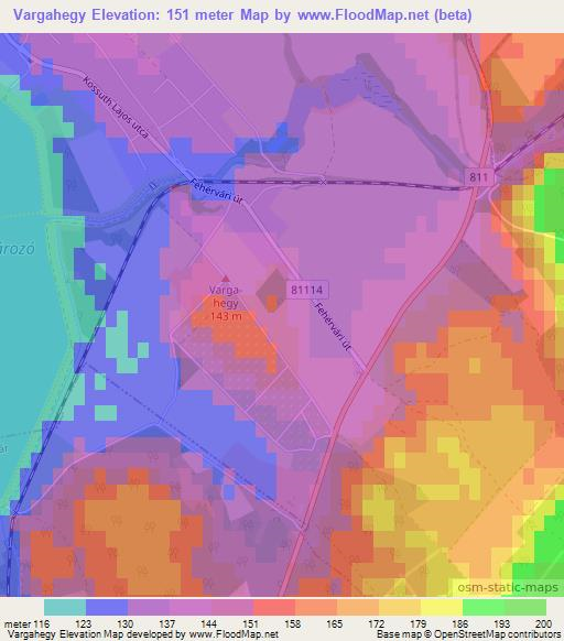 Vargahegy,Hungary Elevation Map