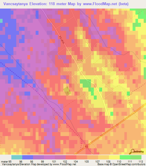 Vancsaytanya,Hungary Elevation Map