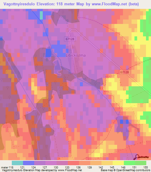Vagottnyiresdulo,Hungary Elevation Map