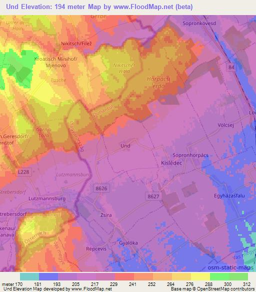 Und,Hungary Elevation Map