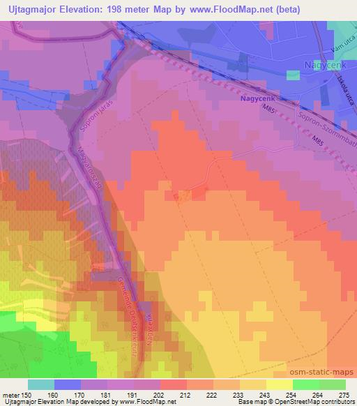 Ujtagmajor,Hungary Elevation Map