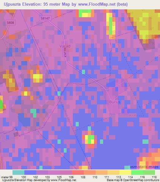 Ujpuszta,Hungary Elevation Map