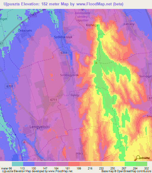 Ujpuszta,Hungary Elevation Map