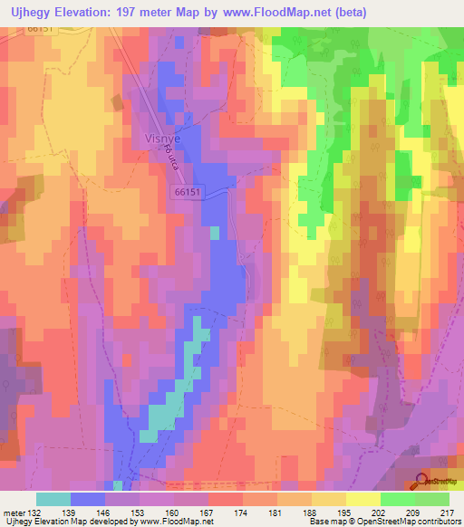 Ujhegy,Hungary Elevation Map