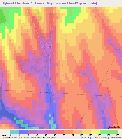 Ujbirod,Hungary Elevation Map