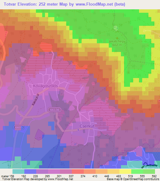 Totvar,Hungary Elevation Map