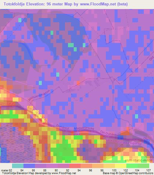 Totokfoldje,Hungary Elevation Map