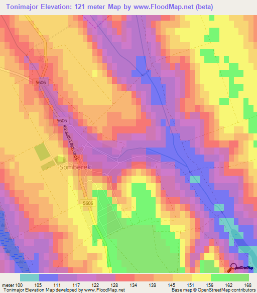 Tonimajor,Hungary Elevation Map
