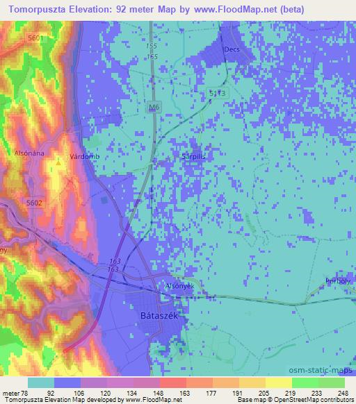 Tomorpuszta,Hungary Elevation Map