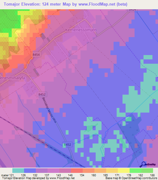 Tomajor,Hungary Elevation Map
