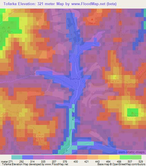 Tofarka,Hungary Elevation Map