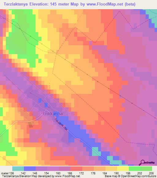 Terzlaktanya,Hungary Elevation Map