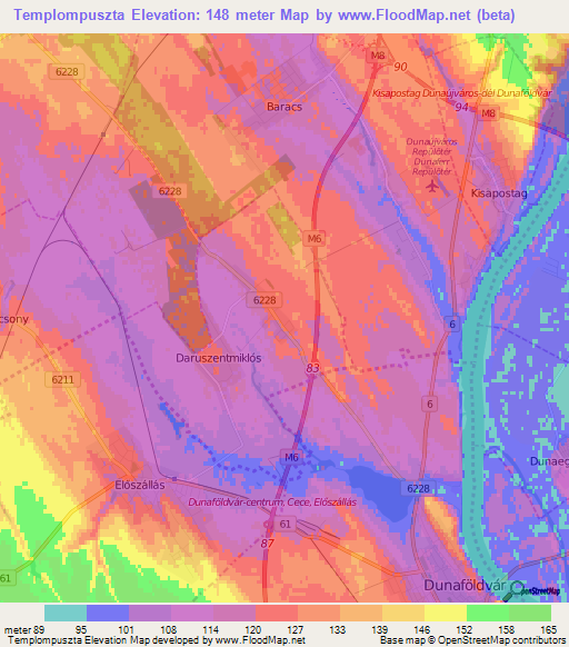 Templompuszta,Hungary Elevation Map