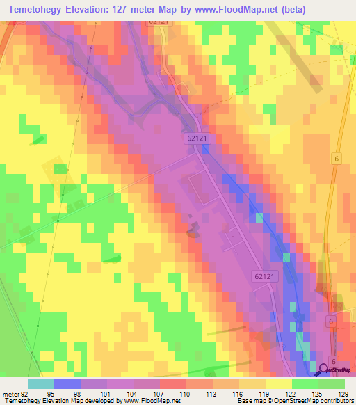 Temetohegy,Hungary Elevation Map